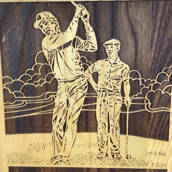 Laser Engraved Wooden Golfing Decorative Art Plaque - Picture 2 of 4
